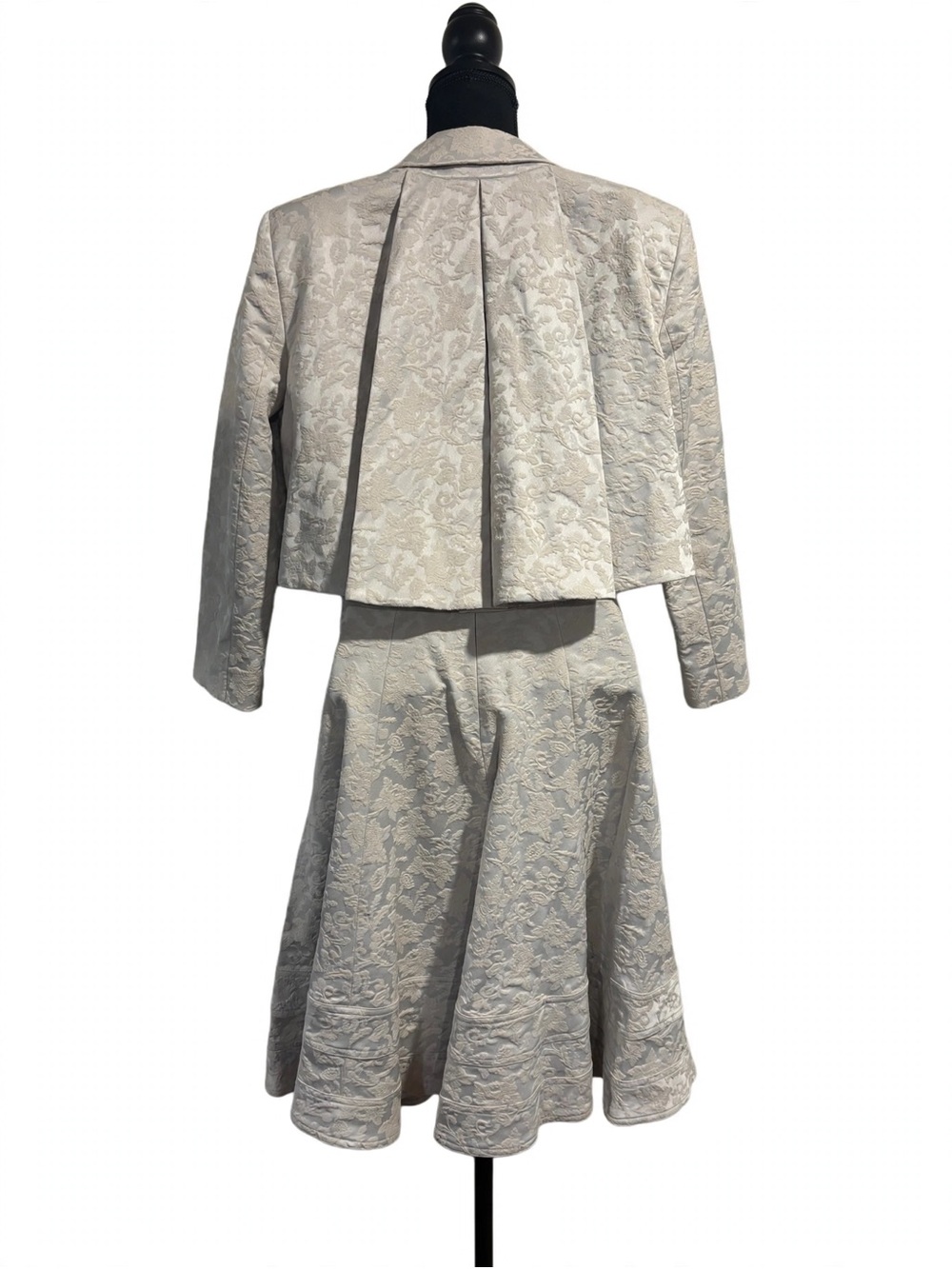 ZAC Zac Posen Silver Damask A-Line Scoop-Neck Dress - Picture 4 of 5